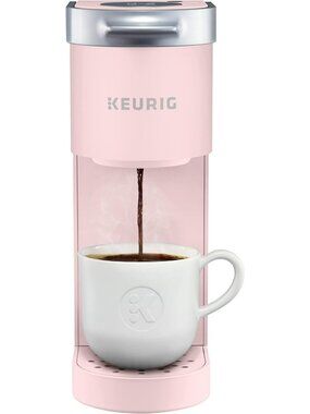 Sleek Dusty Rose Single Serve Coffee Maker, Compact K-Cup Pod Brewer, Perfect